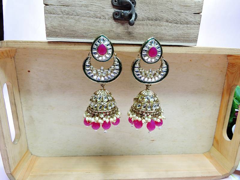 Red designer premium festive wear necklace set