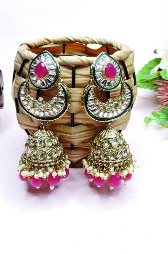 Red designer premium festive wear earrings