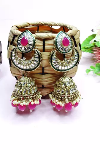Red designer premium festive wear earrings