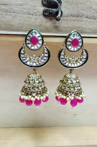 Red designer premium festive wear earrings