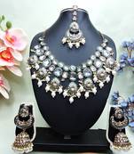 White designer premium festive wear necklace set