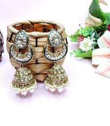 White designer premium festive wear earrings