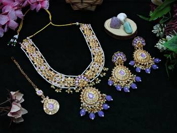 Purple designer premium festive wear necklace set 2