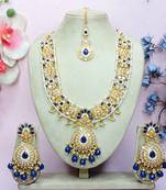 Blue designer premium festive wear necklace set