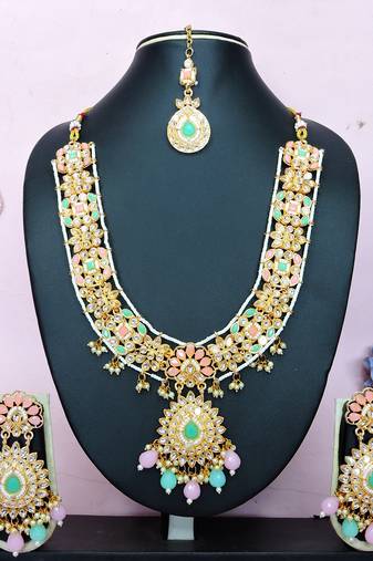 Multicolor designer premium festive wear necklace set