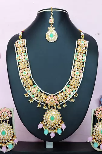 Multicolor designer premium festive wear necklace set