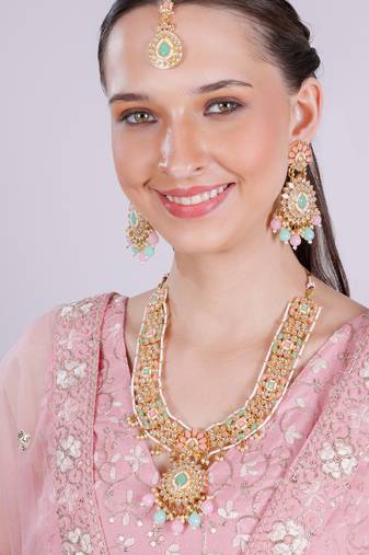 Multicolor designer premium festive wear necklace set