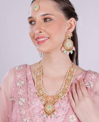 Multicolor designer premium festive wear necklace set 2