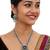 Green designer premium festive wear necklace set