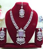 Purple designer premium festive wear necklace set