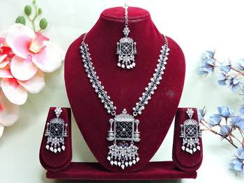 Blue designer premium festive wear necklace set 1