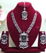 Blue designer premium festive wear necklace set