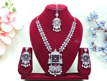 Purple designer premium festive wear necklace set 1