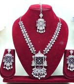 Purple designer premium festive wear necklace set