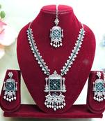 Turquoise designer premium festive wear necklace set