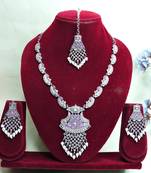 Purple designer premium festive wear necklace set