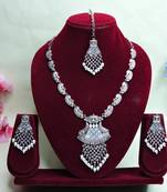 White designer premium festive wear necklace set