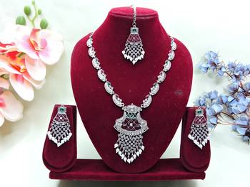 Multicolor designer premium festive wear necklace set 1