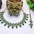 Green designer premium festive wear necklace set