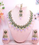 Purple designer premium festive wear necklace set
