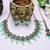 Green designer premium festive wear necklace set