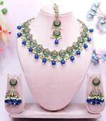 Blue designer premium festive wear necklace set