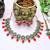 Red designer premium festive wear necklace set