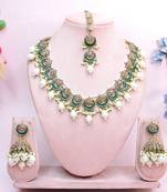 White designer premium festive wear necklace set
