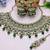 Green designer premium festive wear necklace set