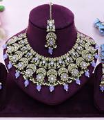 Purple designer premium festive wear necklace set