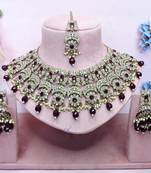 Maroon designer premium festive wear necklace set