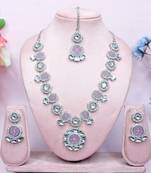 Purple designer premium festive wear necklace set