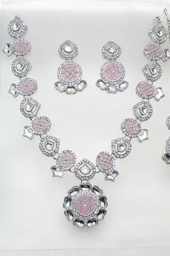 Purple designer premium festive wear necklace set