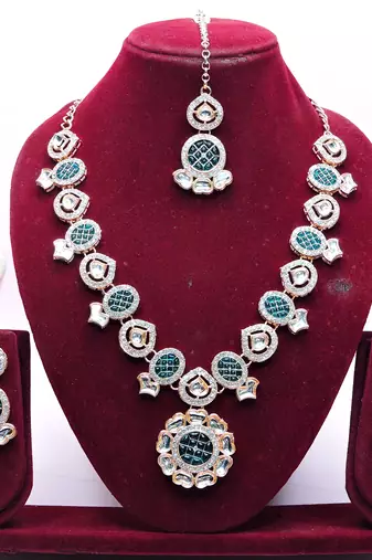 Turquoise designer premium festive wear necklace set