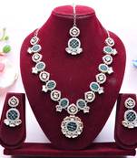 Turquoise designer premium festive wear necklace set