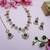 Green designer premium festive wear necklace set