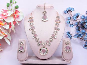 Purple designer premium festive wear necklace set 1