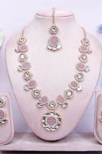 Purple designer premium festive wear necklace set