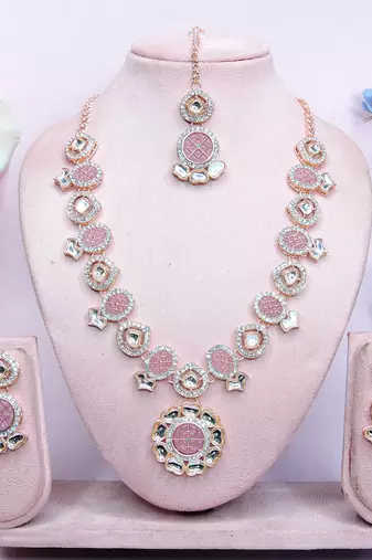Purple designer premium festive wear necklace set
