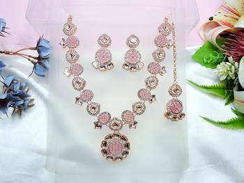 Purple designer premium festive wear necklace set 2