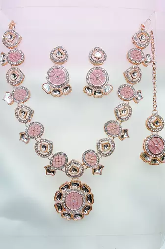 Purple designer premium festive wear necklace set