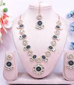 Blue designer premium festive wear necklace set
