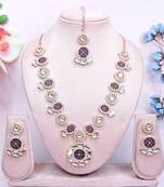 Purple designer premium festive wear necklace set