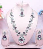 Purple designer premium festive wear necklace set