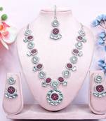 Red designer premium festive wear necklace set