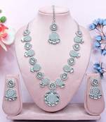 White designer premium festive wear necklace set