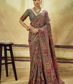 Gray modal cotton pashmina weaving festival wear saree