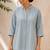 Blue solid pleated cotton shirt style tunic & trouser co-ord set for women