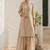 Beige cotton kurta with palazzo kurta set for women