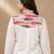 Pink geometric printed linen collared shirt for women